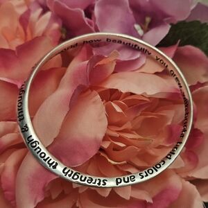Bangle If Sisters were flowers poem bracelet silvertone